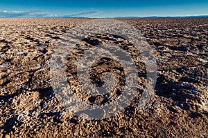 Panoramic landscape near Ã¢â¬ÅOjos del SalarÃ¢â¬Â in the Atacama Desert, Chile, depicting the wilderness immense dimensions of desert photo